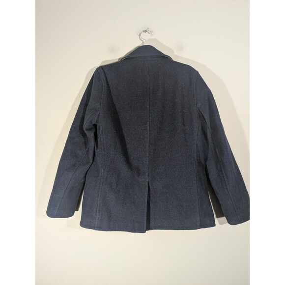 GAP Mens Navy Heather Wool Blend Peacoat Jacket Sz S Preppy Countryside Nautical - Picture 2 of 9